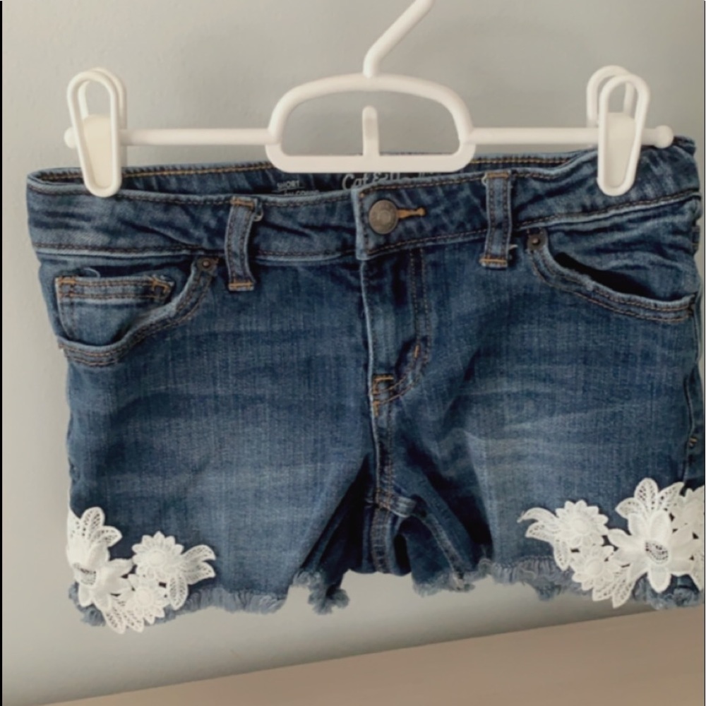 Jean shorts.